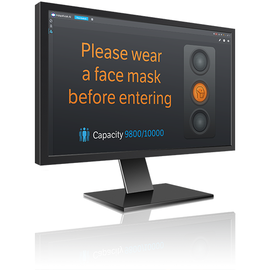 IndigoKiosk monitor screen with Amber traffic light.