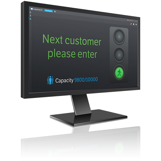 IndigoKiosk monitor screen with Green Trafic light.