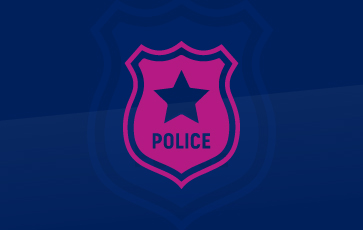 Police Surveillance Pink Icon Showing Police Badge